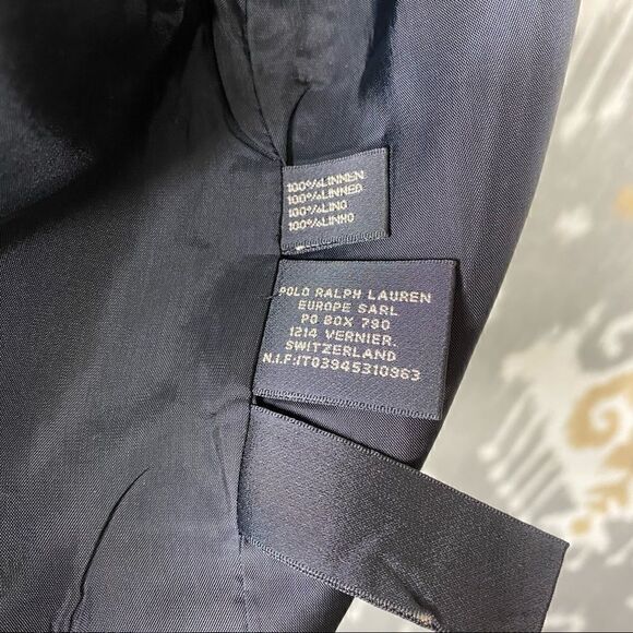 Ralph Lauren Black Label Jet Black Polished Linen Cropped Ruffle Sleeve Jacket - Picture 13 of 16